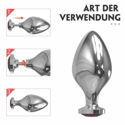 Jeweled Metal Butt Plug Set (3 Piece)