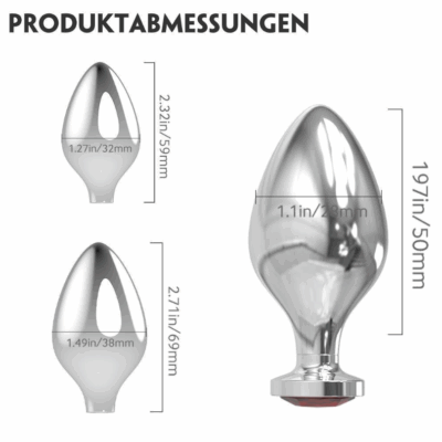 Jeweled Metal Butt Plug Set (3 Piece)