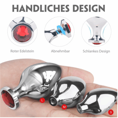 Jeweled Metal Butt Plug Set (3 Piece)