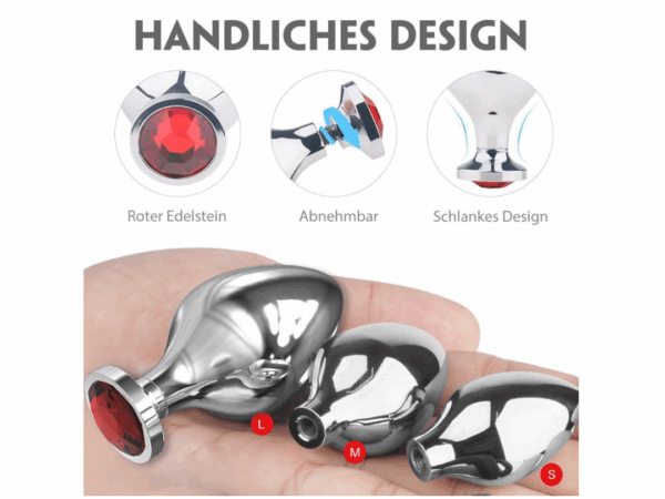 Jeweled Metal Butt Plug Set (3 Piece)